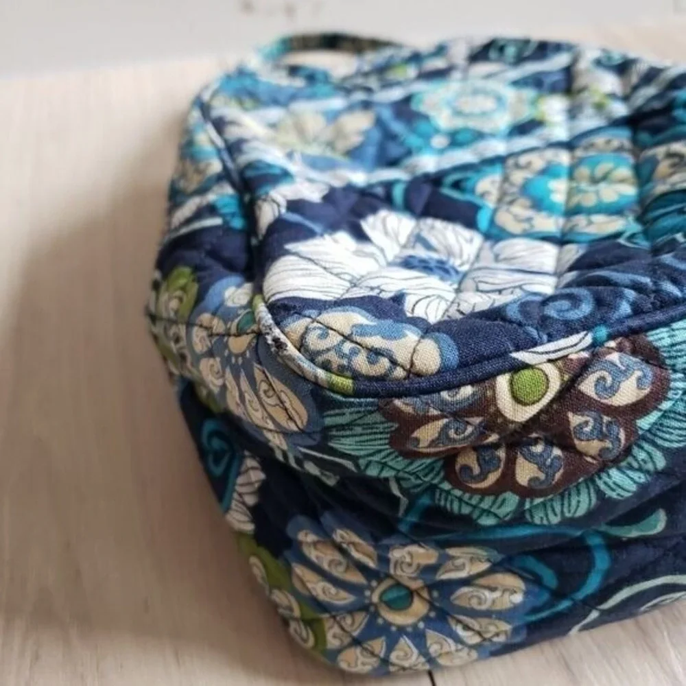 Vintage Vera Bradley Laptop Case & Lunch Bag Blue Floral Quilted Set Made in USA
